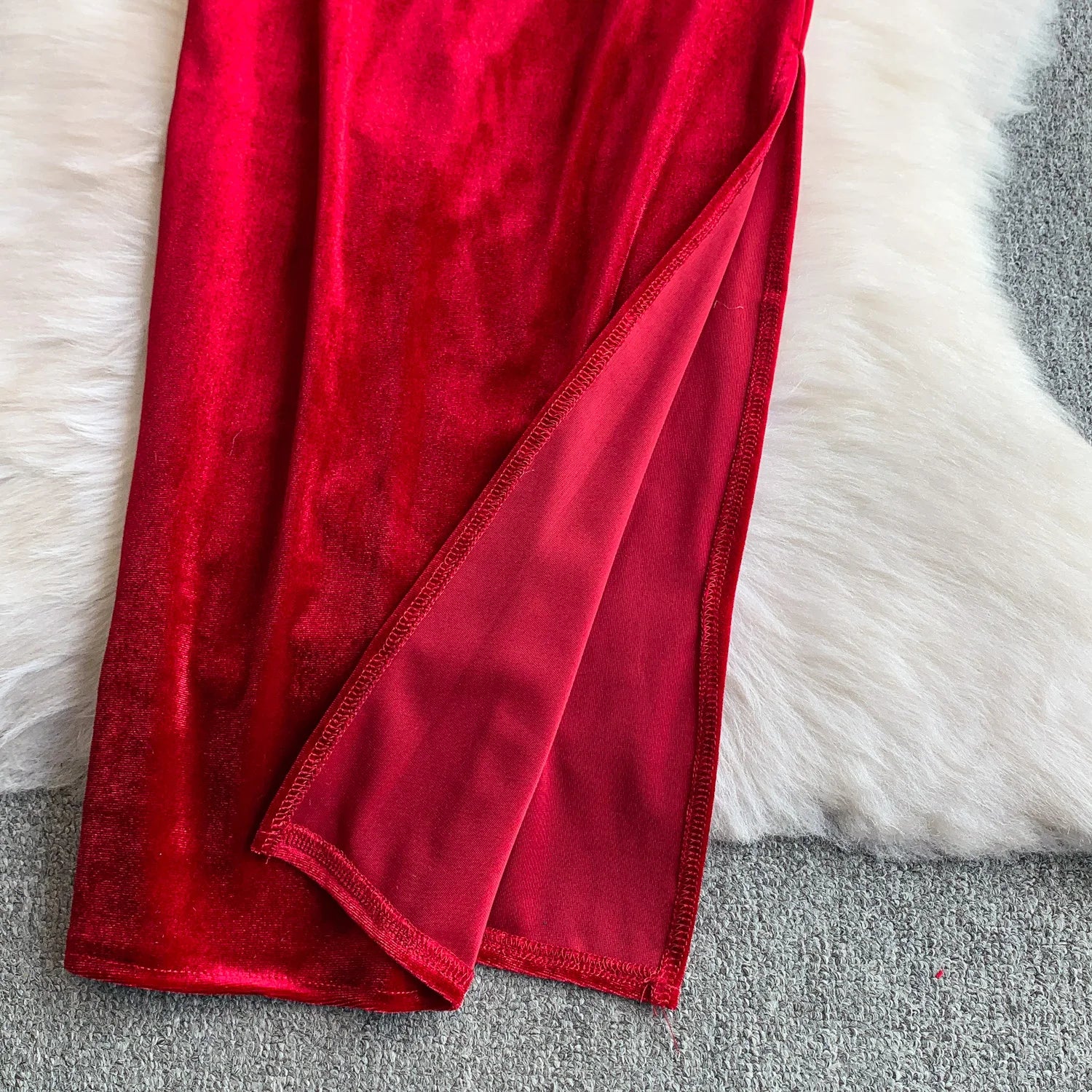 Cyflymder  Ele Velvet V-Ne Metal Flower Print Wrap Dr Women's Faion Autumn Long Dr High Waist A-Line Skirt No Sve