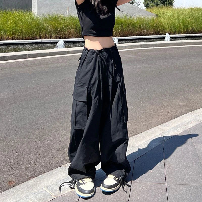 Cyflymder  Y2K Cargo Pants Women Oversized Wide Leg Sweatpants Streetwear High Waist Baggy Joggers Harajuku Hip Hop Casual Sports Trousers