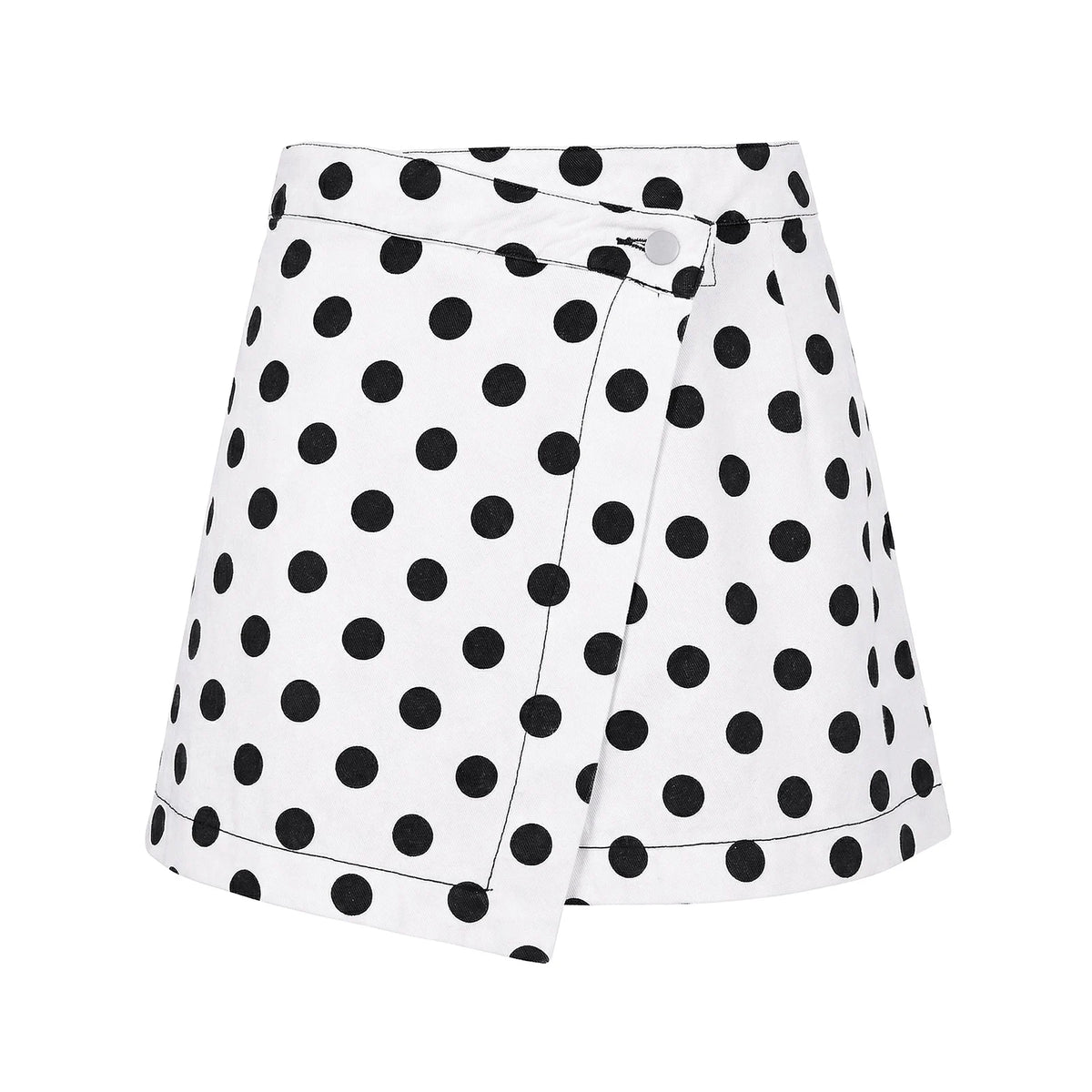 Cyflymder  Women Y2K Polka Dot Denim Wrap Skirts Summer 2000s Vintage Mini Jeans Skirts Dress for Beach Vacation Streetwear