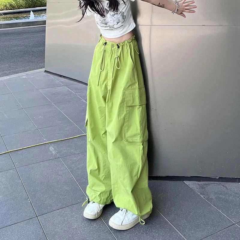 Cyflymder  Y2K Cargo Pants Women Oversized Wide Leg Sweatpants Streetwear High Waist Baggy Joggers Harajuku Hip Hop Casual Sports Trousers