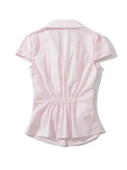 Cyflymder  Sweet And Cool ort Sve irt Korean Sle Waist Cinched oulder Corrected Paed Sve Sweet And Cool Slimming