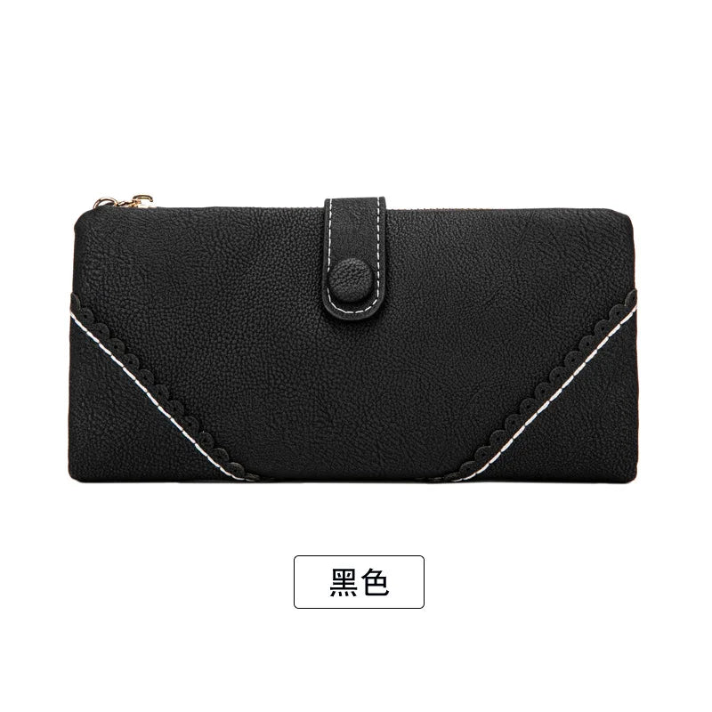 Cyflymder  Men/Woman Wallet Vintage PU Leather Frosted Long Wallets Coin Pocket Billetera Hombre Man Purse Male ID Card Holder Money Bags