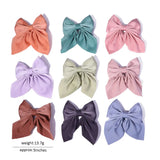 Cyflymder New Sweet Bow Hairpins Solid Color Bowknot Hair Clips For Girls Satin Butterfly Barrettes Duckbill Clip Kids Hair Accessories