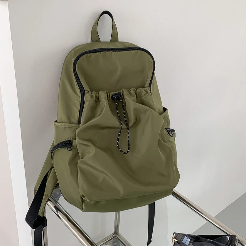 Cyflymder  Korean Vintage High-capacity Backpack All Match Simple Nylon Casual Schoolbags Streetwear Women Students Backpacks Y2k Aesthetic