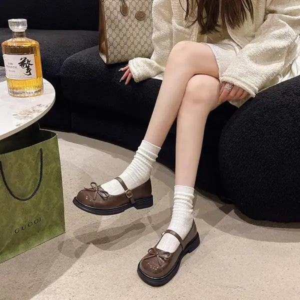 Cyflymder  Shoes Woman 2025 Modis Oxfords British Style Female Footwear All-Match New Cute Leather Preppy Dress Summer Fashion Mary Janes