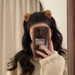 Cyflymder Plush Cat Ears Hair Clips For Women Girls Lamb Cashmere Hairpin Forehead Bangs Clip Fluffy Children New Winter Hair Accessories