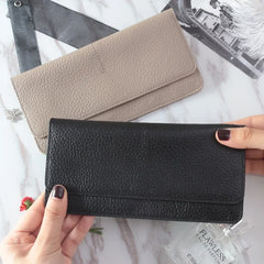 Cyflymder Women Wallets Genuine Leather Women Long Wallet Fashion Zipper Bag Multicolor Wallet Splicing Wild Coin Purse Billetera Mujer