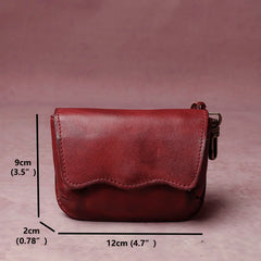 Cyflymder  Men's cowhide key bag car driver's license card bag ladies cowhide coin purse wallet retro leather waist hanging keychain