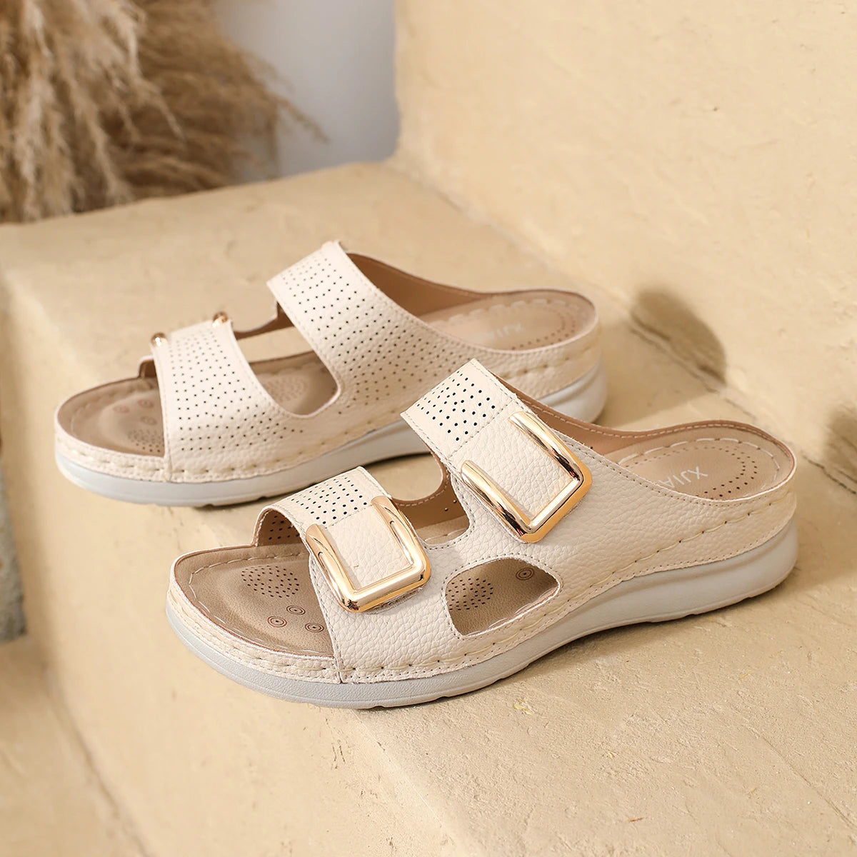 Cyflymder  Woman Trend Women's Slippers Casual Flower Hollow Wedge Beach Shoes Outdoor Fashion Platform Comfortable Non-slip Sandals