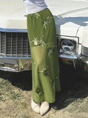 Cyflymder  Sexy Embroidery Sequined Long Skirt Women Solid High Waist Slim Straight Skirts Summer Autumn Lady Chic Beach Vacation Clothes