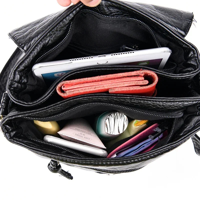 Cyflymder  Casual Women Crossbody Bags with tassel Soft PU Leather Messenger Bag Female Small Bags Multiple Pockets Versatile Large capacit