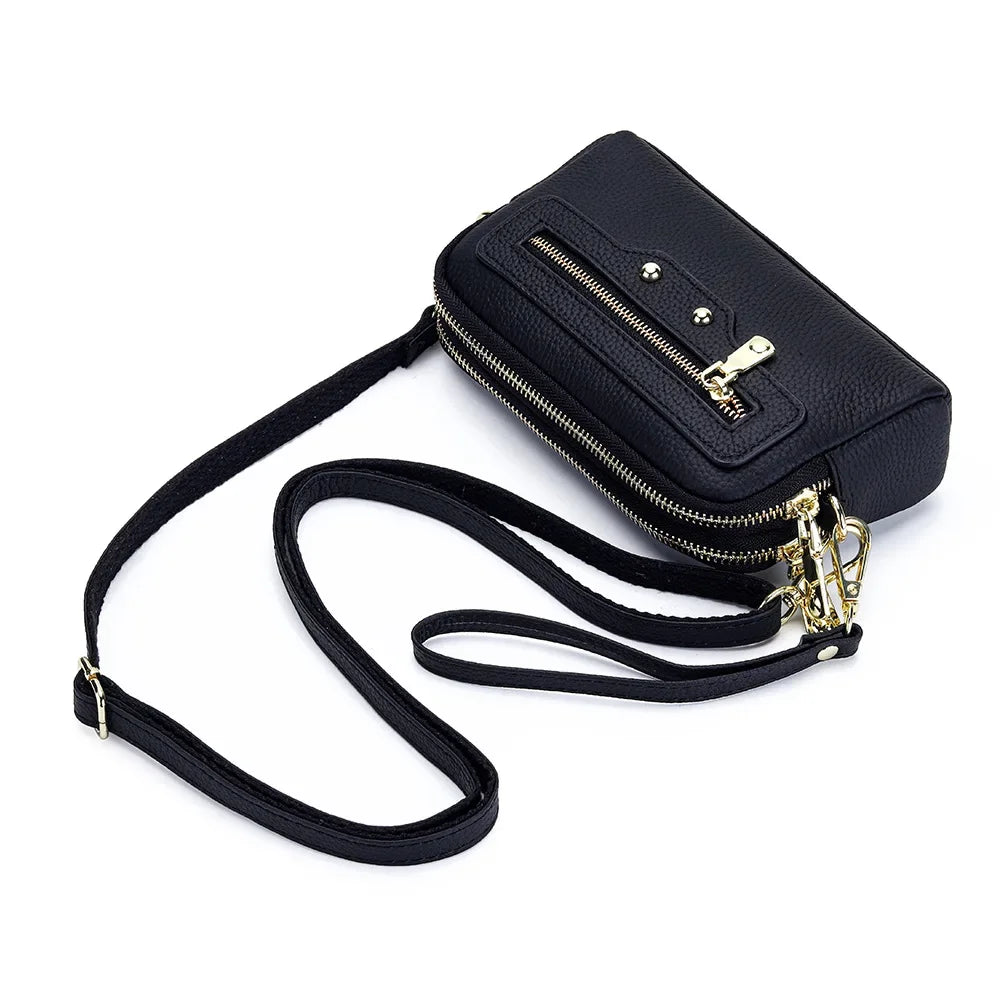 Cyflymder  Genuine Leather ladies Clutch wallet Wrist purse Cowhide Women Shoulder Bag Fashion Crossbody Bag for ladies Cell phone bag