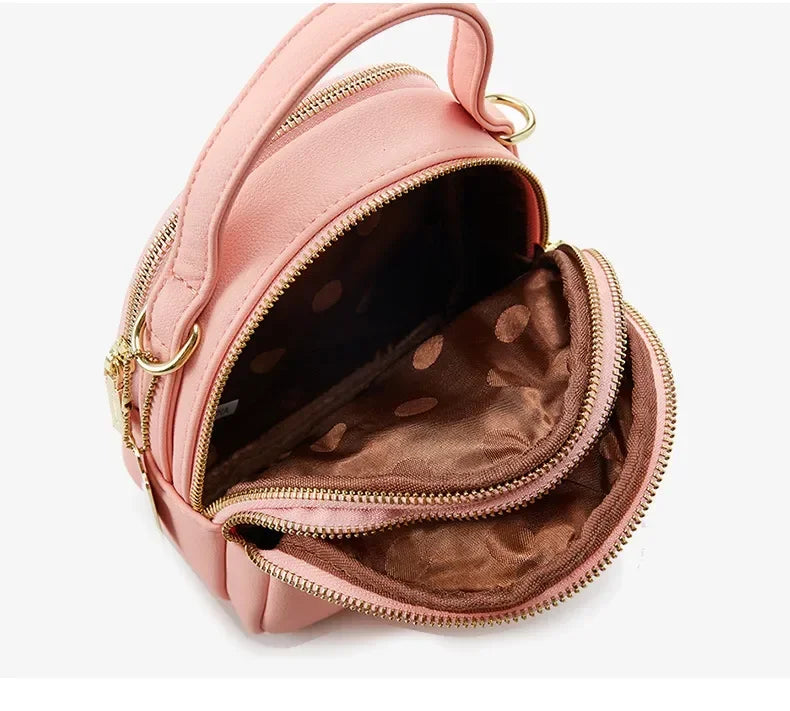 Cyflymder  Women's 3-Layer Soft Leather Backpack - Convertible Crossbody/Shoulder Bag, Compact Yet Spacious Stylish Design