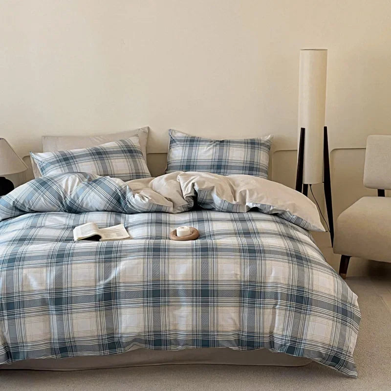 Cyflymder  Fashion Geometric Pattern Printed Fitted Sheet Style Bedclothes Cotton Soft Skin Friendly Bedding Set King Queen Bed Comfort Set