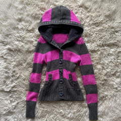 Cyflymder  Hotsweet Y2k Knitted sweater Stripe Harajuku Punk Knitt Clothes Streetwear Vintage vibe Pullover Fashion Gothic Top Subculture