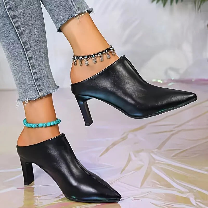 Cyflymder  Women Pointed Toe Slippers Elegant High Heels Shoes Fashions Autumn Slingback Sandals Fashion New Brand Dress Chaussures