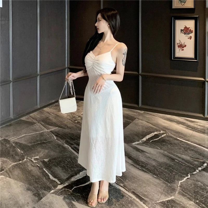 Cyflymder  Woman Dress Sleeveless Flowers Patchwork Slash Neck Backless Slim Summer Fashion Temperament Elegant Dresses Party
