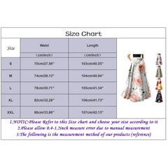 Cyflymder  Bohemian Women Long Skirts Elegant Loose Sundress Summer Fall Elastic High Waist Floral Midi Skirts Casual Party A-Line Skirt