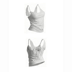 Cyflymder  Streetwear Y2K New Hot Girl Sleeveless Camisole Top Harajuku Angel Wings Graphic Vest Womens Gothic Sexy Slim Fit Backless Vest
