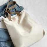 Cyflymder Women's Tote Bag Canvas Sewing Thread Large Capacity Advanced Sense Handbag Convenient Practical Female's Commuter Bag