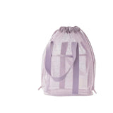 Cyflymder Travel Large Capacity Mesh Nylon Cosmetic Bag Organizer Foldable Casual Mesh Drawstring Bags Rope Bundle Pocket Swim Washing Bag