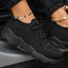 Cyflymder  Women's Sneakers Breathable Casual Women Socks Shoes Lace Up Ladies Flats Female Spring Vulcanized Running Zapatillas De Mujer