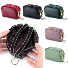 Cyflymder Genuine Leather Mini Pocket Zipper Small Money Bag Female Wallet Women Wallet Purse Short Card Coin Key Holder Change Pouch