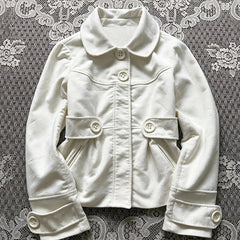 Cyflymder  Vintage Sweet Women White Cropped Coat Autumn Winter Y2K Casual Fashion Grunge Harajuku American E-girls Trendy versatile top