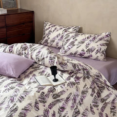 Cyflymder  New 100% Cotton Floral Print Bedding Sets Cozy Skin Friendly Soft Comforter Set Naked Sleeping Textile Supplies for All Seasons