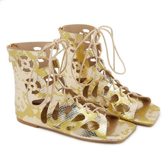 Cyflymder  Summer Shoes Women Light Luxury Minimalist High-heeled Roman Sandals Lace Up Women Shoes Sandalias