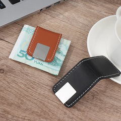 Cyflymder 1Pc PU Leather Strong Magnetic Money Clip Pocket Wallet Portable Mini Slim Wallet Credit Business Cards Holder