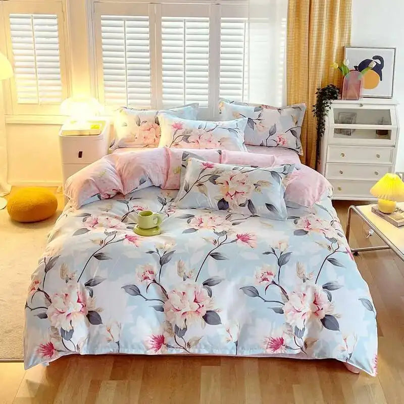Cyflymder  New Cotton Duvet Cover, Long Staple Cotton Bed Sheet, Thickened And Brushed Four Piece Set, Student Dormitory Three Piece Set