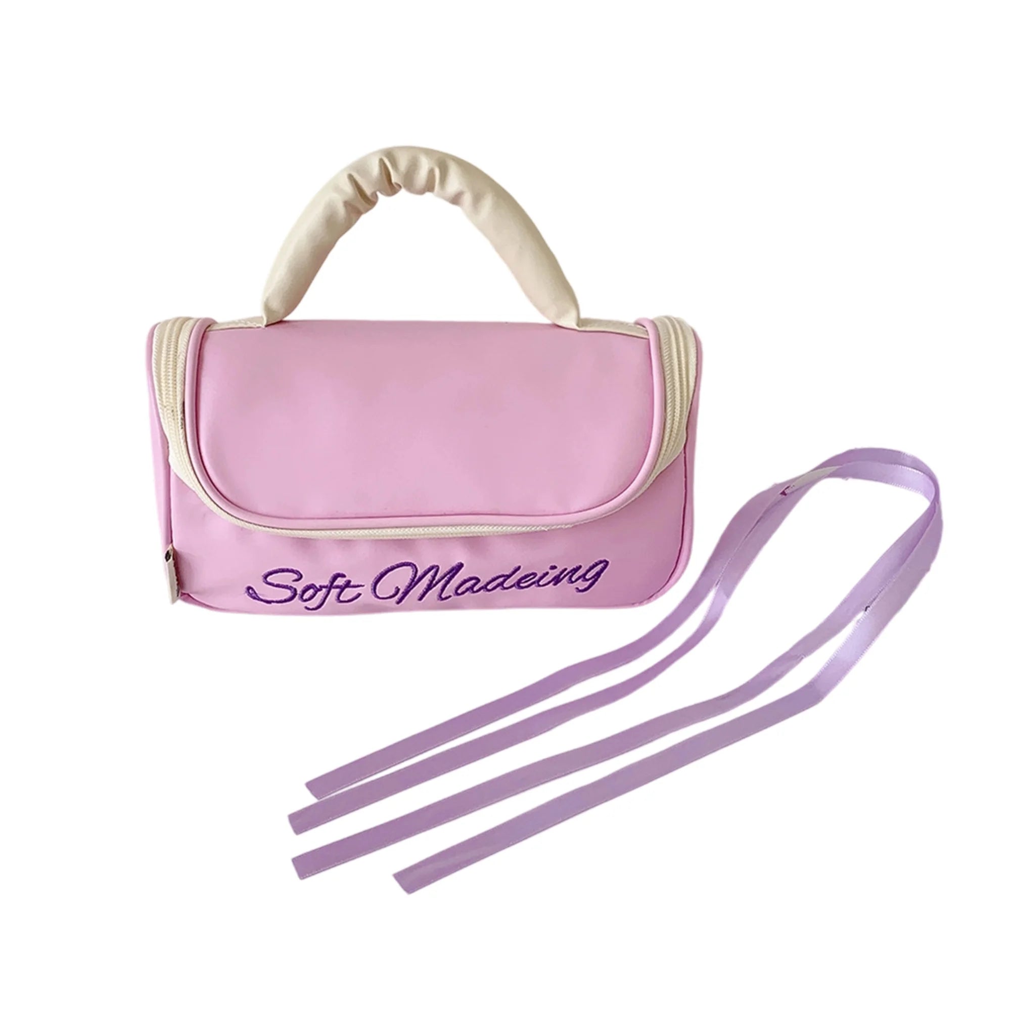 Cyflymder  Embroidered Large Capacity Zipper Pencil Case with Handle for School Supplies Organization and Stationery Storage for Students
