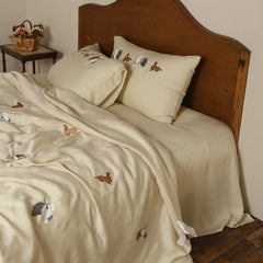 Cyflymder   High-end 100% Lyocell Summer Quilt Set or Only Blanket Super Soft Skin-friendly Duvet Luxury Embroidery Plant Fiber Comforter