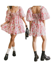 Cyflymder  Women s Vintage Polka Dot Swing Dress Retro 1950s Rockabilly Cocktail Party Dress Short Sleeve Sweetheart Neckline Dress