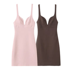 Cyflymder  Women's Bow-Decorated Suspender Short Dress, Casual Fashion, Simple Sweet Style, Backless, Elastic, New, Summer