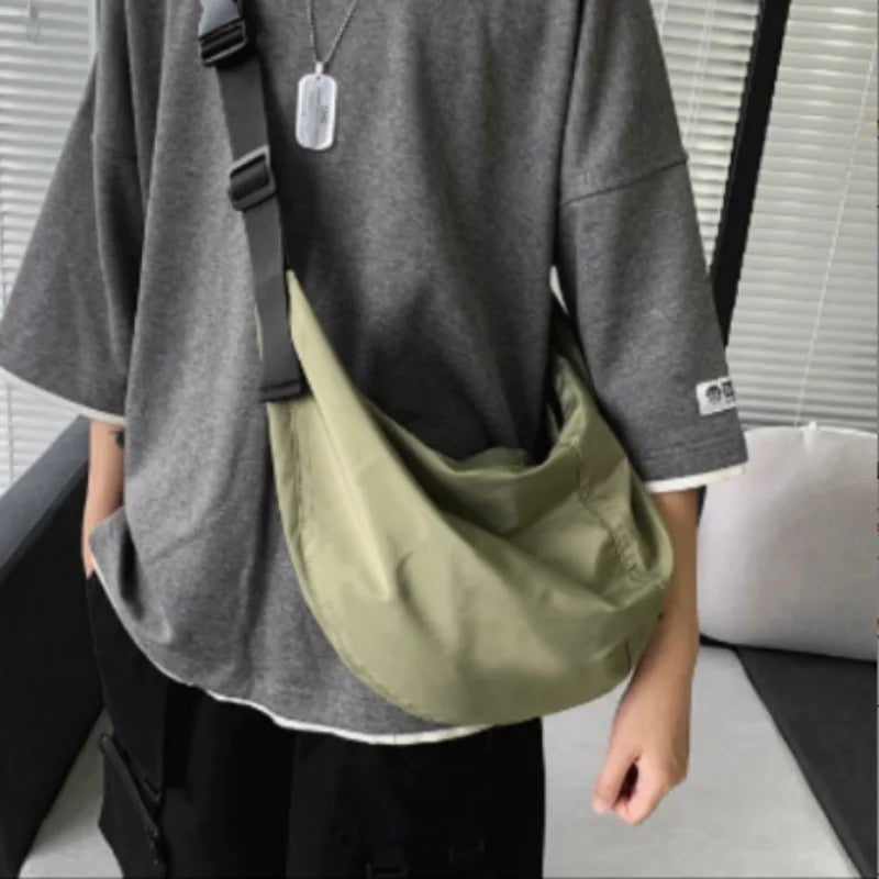 Cyflymder Single-shoulder Bag New Street Trend Large Capacity Backpack Simple Dumpling Bag Fashion Trend Men's and Women's Messenger Bag