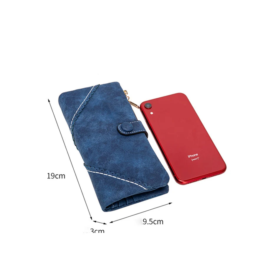 Cyflymder  Men/Woman Wallet Vintage PU Leather Frosted Long Wallets Coin Pocket Billetera Hombre Man Purse Male ID Card Holder Money Bags