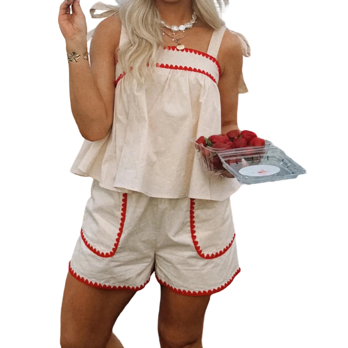 Cyflymder  Women s Stylish 2 Piece Set Sleeveless Crop Top and High Waisted Shorts Matching Outfit for Summer Lounging