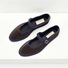Cyflymder  Flats Mary Jane Shoes Women Trend Velvet Casual Streetwear Ladies Shoes Canvas Buckle Strap Pointed Toe Loafers Elegant