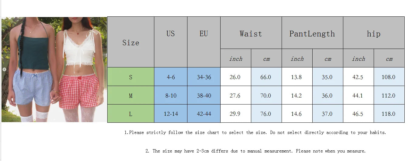 Cyflymder  00s Retro Cute Wide Leg Shorts Casual Loose Shorts Going Out Trousers Vintage Y2K Aesthetic Plaid Print Lounge Pants
