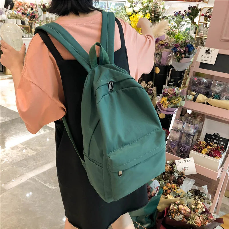 Cyflymder High Quality Women Backpack Solid Color Shoulder Bag Fashion School Bag For Teenage Girl Children Female
