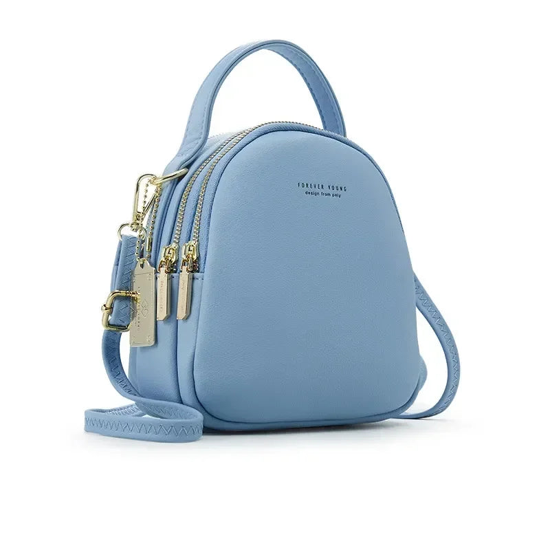 Cyflymder  Women's 3-Layer Soft Leather Backpack - Convertible Crossbody/Shoulder Bag, Compact Yet Spacious Stylish Design