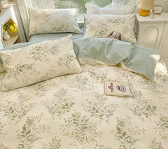 Cyflymder  Rural Floral 100% Cotton Comfort Set Skin-Friendly Non Fading Fitted Sheet Quilt Cover 200X230Cm Bedclothes for All Seasons