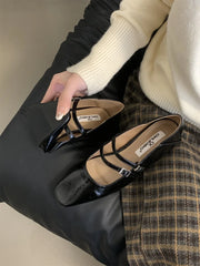 Cyflymder  Summer New Crystal Women Mary Jane Shoes Fashion Shallow Double Buckle Low Heel Shoes Ladies Elegant Outdoor Office Shoes