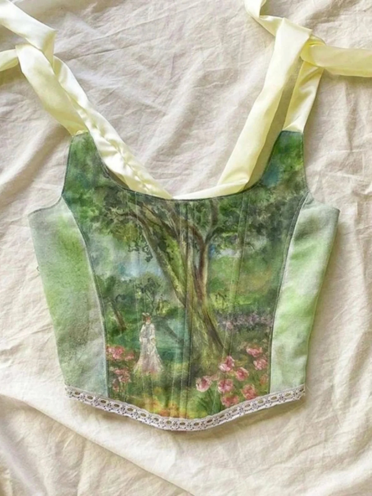 Cyflymder  Street Sle Printed Crop Top Strap Vest Slim Fit Inner Wear ort Length Decorative 8-24 Years Old Women's Faion Vest