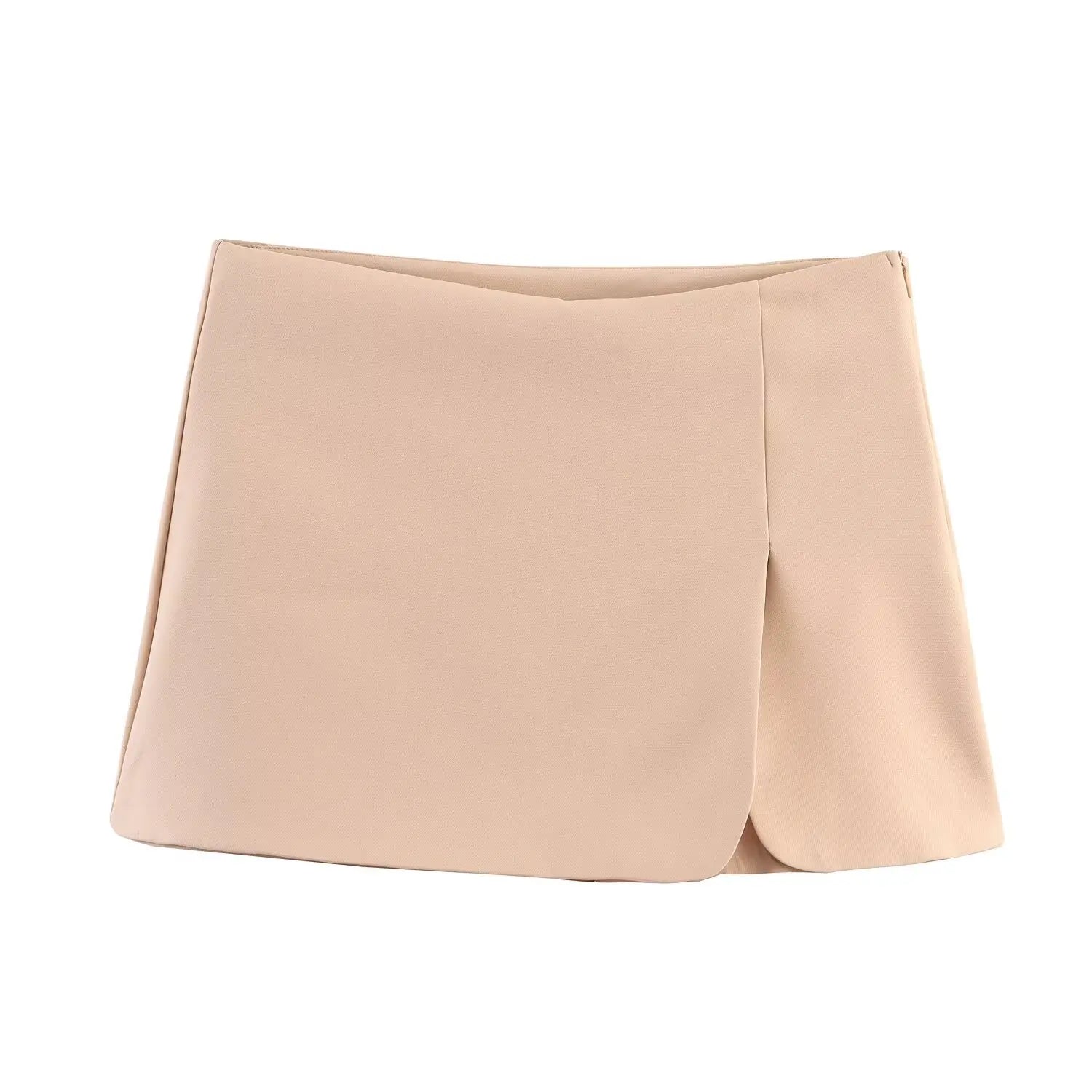 Cyflymder  Women's summer chic fashion Split design solid slim versatile Shorts Skirts retro high waist side zipper women's skirt
