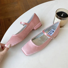 Cyflymder  Shoes Women's Heels Riband Casual Female Sneakers Modis Square Toe Oxfords Flats On Heels Low Comfortable 2025 Grandma Retro Lea