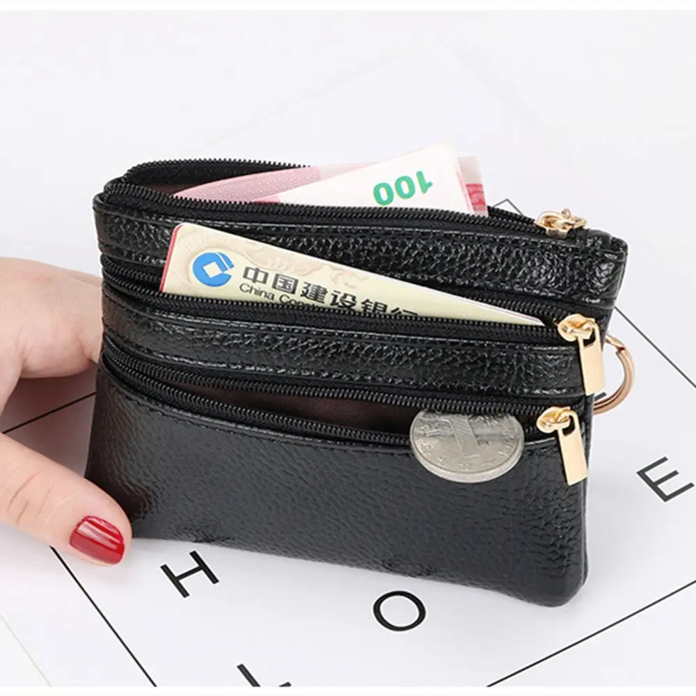 Cyflymder Fashion Women Wallet Clutch Three Zip Female Short Small Coin Purse New Brand Design Soft Mini Card Holder Wallet Money Bag