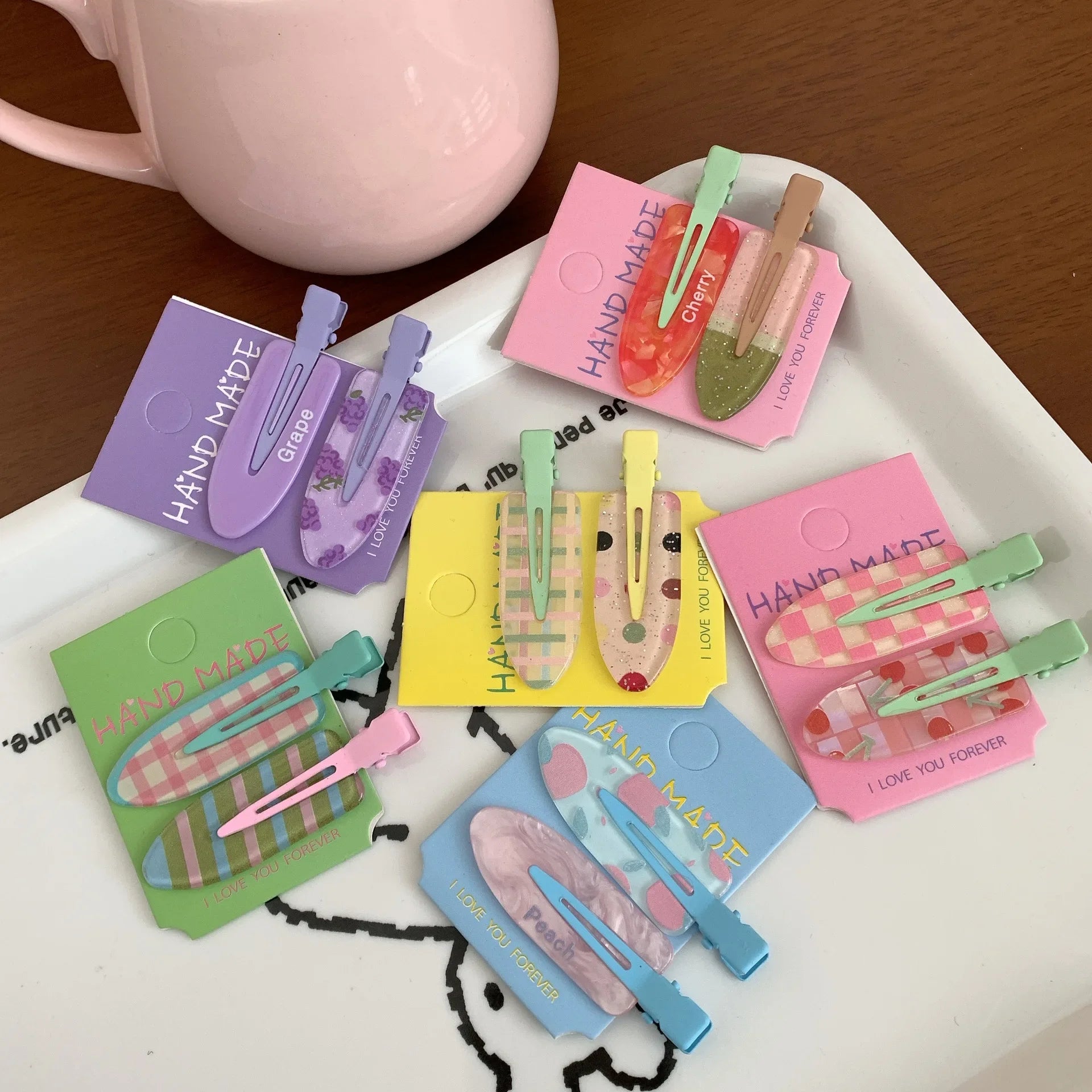 Cyflymder  2pcs Fruit Series Seamless Hair Clips Summer Hairpin No Crease Barrettes Fixed Hair Clip for Girls Hair Accessories